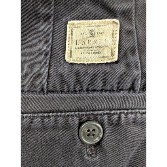 Lauren Ralph Lauren Shorts Womens Size 20 black Chino Flat Front 100% Cotton - Picture 10 of 12